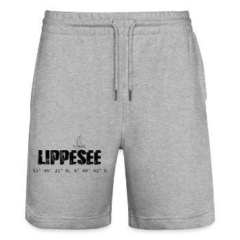 Lippesee - Stanley/Stella Unisex Bio Joggingshorts Trainer  - Grau meliert - Vorne - Nik (191cm) & Marisol (170cm)