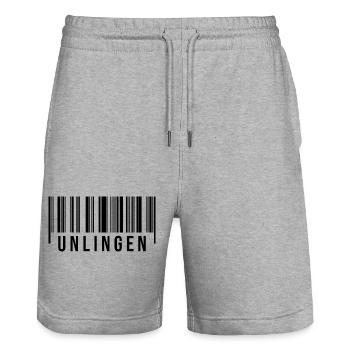 Schwaben Strichcode Unlingen - Stanley/Stella Unisex Bio Joggingshorts Trainer  - Grau meliert - Vorne - Nik (191cm) & Marisol (170cm)