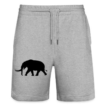 Mammouth Elephant - Short de jogging bio TRAINER Stanley/Stella unisexe - gris chiné - Devant - Nik (191cm) & Marisol (170cm)