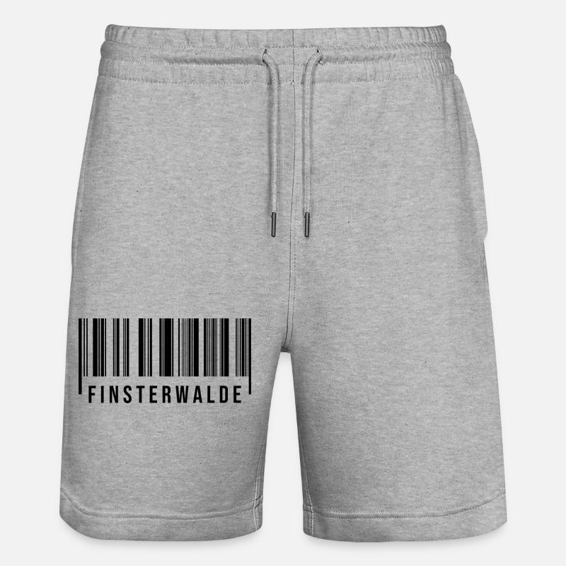 Finsterwalde Strichcode - Stanley/Stella Unisex Bio Joggingshorts Trainer  - Grau meliert