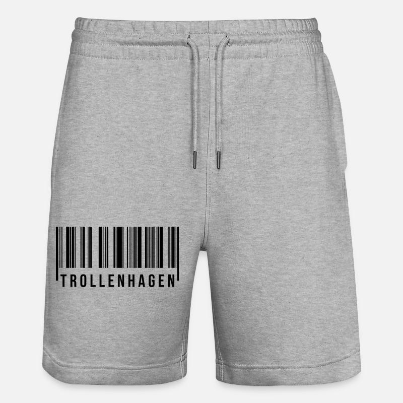Trollenhagen Strichcode - Stanley/Stella Unisex Bio Joggingshorts Trainer  - Grau meliert