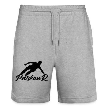 Parkour - Short de jogging bio TRAINER Stanley/Stella unisexe - gris chiné - Devant - Nik (191cm) & Marisol (170cm)