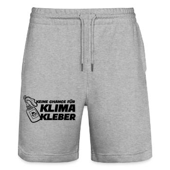 keine Chance für Klimakleber - Stanley/Stella Unisex Bio Joggingshorts Trainer  - Grau meliert - Vorne - Nik (191cm) & Marisol (170cm)