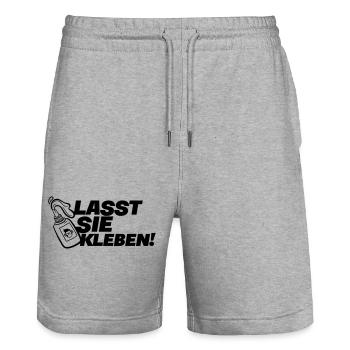Klimakleber - lasst Sie kleben - Stanley/Stella Unisex Bio Joggingshorts Trainer  - Grau meliert - Vorne - Nik (191cm) & Marisol (170cm)