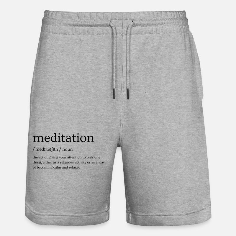Meditation Explained: Its Meaning - Stanley/Stella Trainer Unisex Organic Jogging Shorts - heather grey