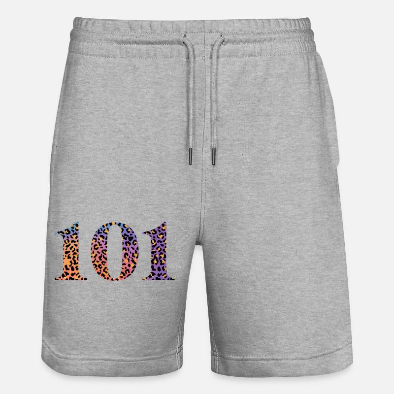 101e anniversaire léopard - Short de jogging bio TRAINER Stanley/Stella unisexe - gris chiné