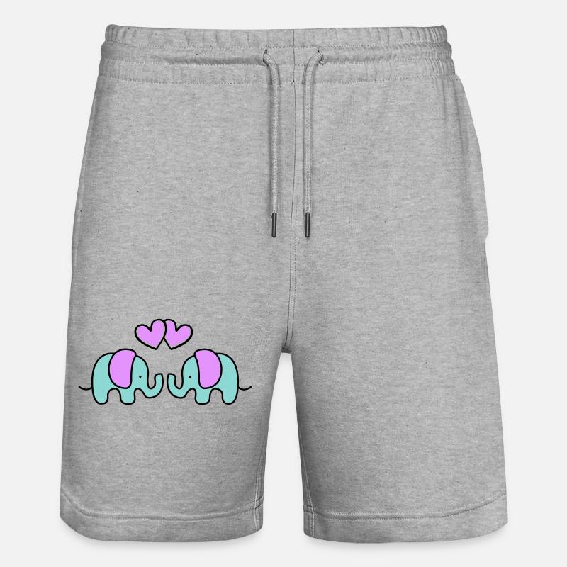 Bébés éléphants - Short de jogging bio TRAINER Stanley/Stella unisexe - gris chiné