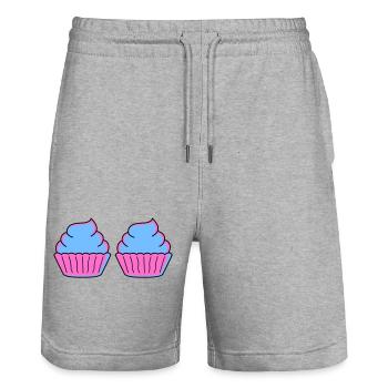 cupcake 2 - Stanley/Stella Unisex Bio Joggingshorts Trainer  - Grau meliert - Vorne - Nik (191cm) & Marisol (170cm)