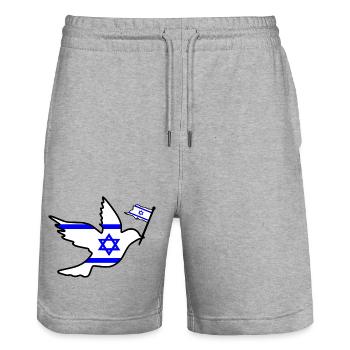 Israel peace - Short de jogging bio TRAINER Stanley/Stella unisexe - gris chiné - Devant - Nik (191cm) & Marisol (170cm)