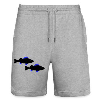 barsch fische - Stanley/Stella Unisex Bio Joggingshorts Trainer  - Grau meliert - Vorne - Nik (191cm) & Marisol (170cm)