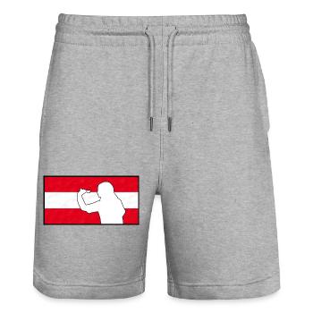 Dart Frau Austria - Stanley/Stella Unisex Bio Joggingshorts Trainer  - Grau meliert - Vorne - Nik (191cm) & Marisol (170cm)