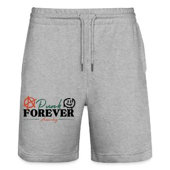 Punk Forever - Anarchie - Short de jogging bio TRAINER Stanley/Stella unisexe - gris chiné - Devant - Nik (191cm) & Marisol (170cm)