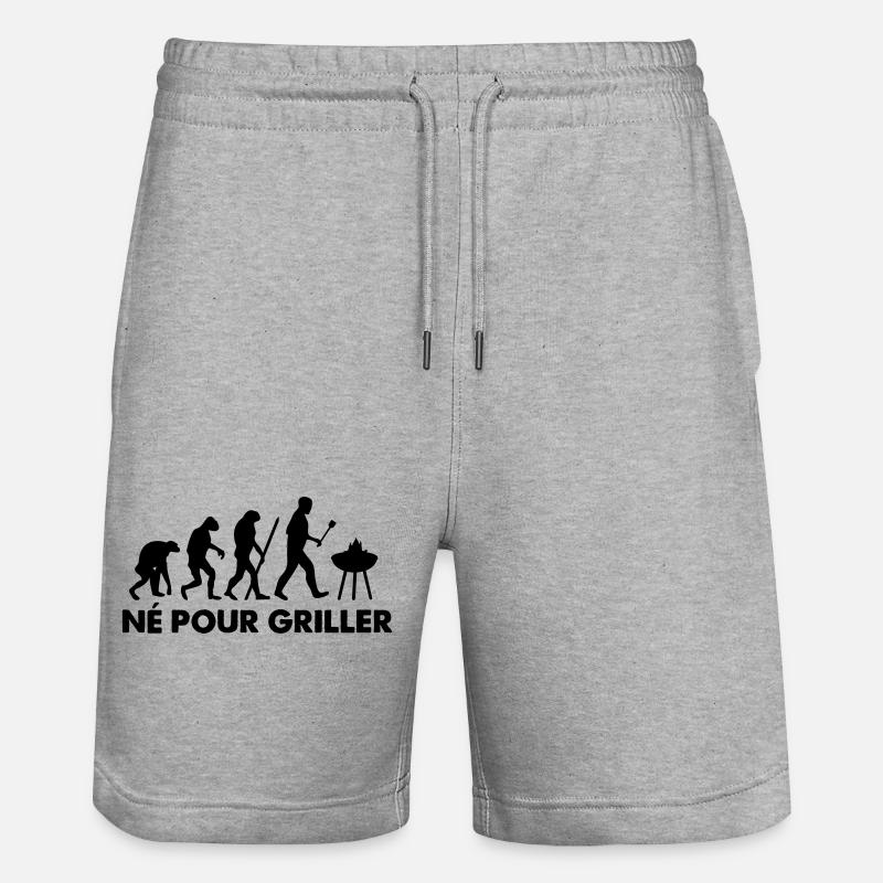 Né pour griller Évolution - Short de jogging bio TRAINER Stanley/Stella unisexe - gris chiné