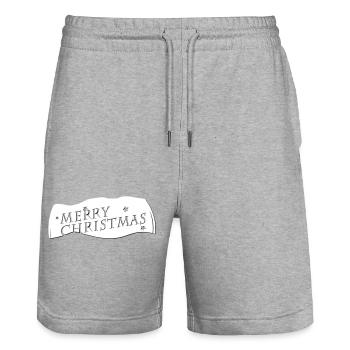 Joyeux Noël Die Cut VECTORGRAPHIC - Short de jogging bio TRAINER Stanley/Stella unisexe - gris chiné - Devant - Nik (191cm) & Marisol (170cm)