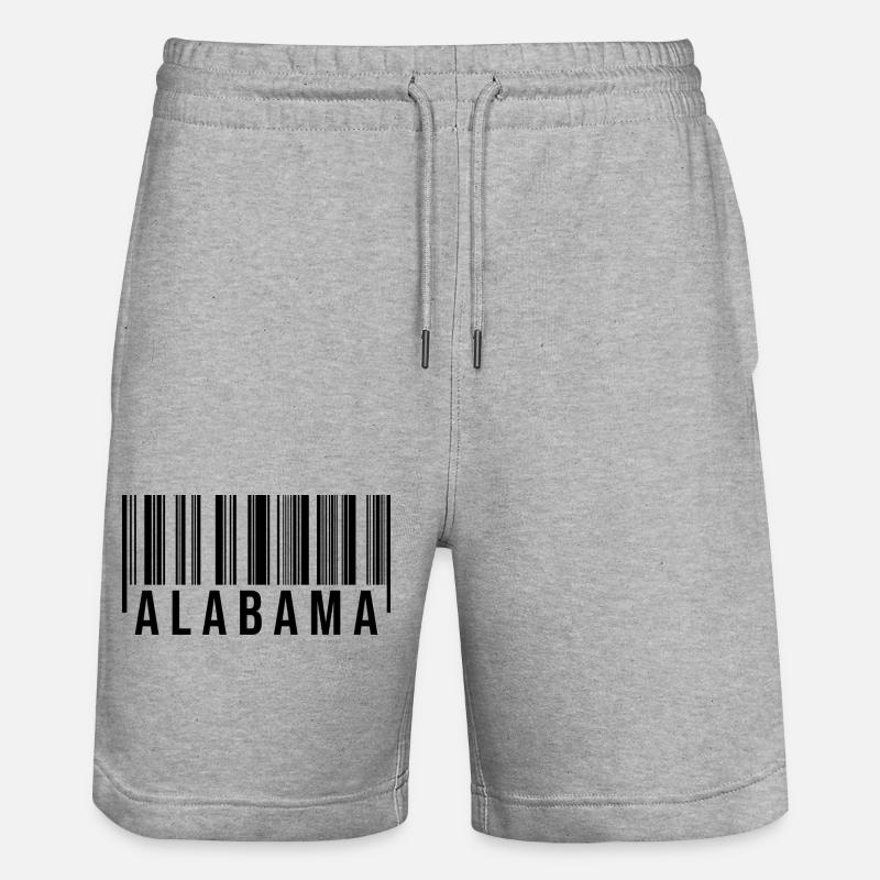 Alabama Barcode - Stanley/Stella Unisex Bio Joggingshorts Trainer  - Grau meliert