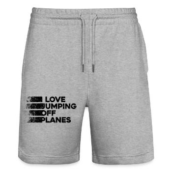 Skydiving Passion Design. Perfect Adrenaline Gift - Stanley/Stella Trainer Unisex Organic Jogging Shorts - heather grey - Front - Nik (191cm) & Marisol (170cm)