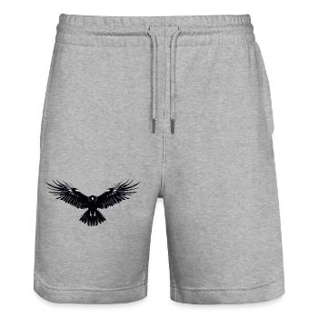 Raven - Stanley/Stella Trainer Unisex Organic Jogging Shorts - heather grey - Front - Nik (191cm) & Marisol (170cm)