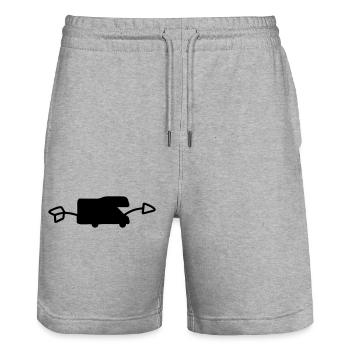 Motorhome Camping Arrow to the right - Stanley/Stella Trainer Unisex Organic Jogging Shorts - heather grey - Front - Nik (191cm) & Marisol (170cm)