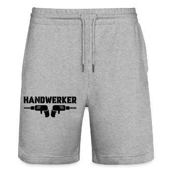 handwerker - Stanley/Stella Unisex Bio Joggingshorts Trainer  - Grau meliert - Vorne - Nik (191cm) & Marisol (170cm)
