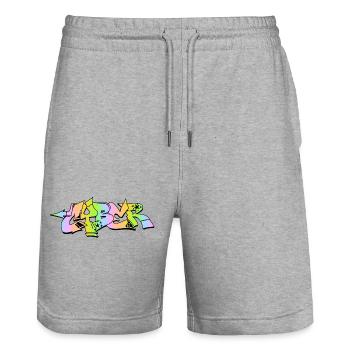 Graffiti Street Art Sprühfarben cooler Künstler Urban - Stanley/Stella Unisex Bio Joggingshorts Trainer  - Grau meliert - Vorne - Nik (191cm) & Marisol (170cm)