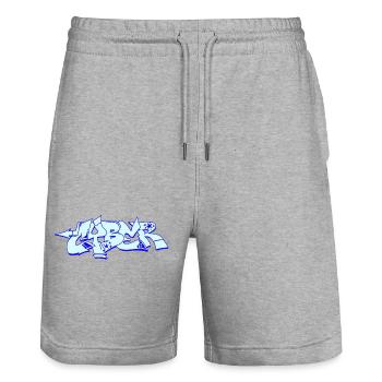 Graffiti Street Art Sprühfarben cooler Künstler Urban - Stanley/Stella Unisex Bio Joggingshorts Trainer  - Grau meliert - Vorne - Nik (191cm) & Marisol (170cm)