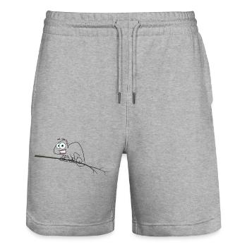 Caméléon camouflé - Short de jogging bio TRAINER Stanley/Stella unisexe - gris chiné - Devant - Nik (191cm) & Marisol (170cm)