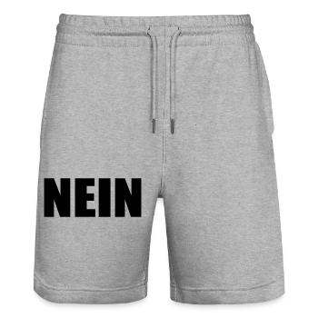 NEIN - Stanley/Stella Unisex Bio Joggingshorts Trainer  - Grau meliert - Vorne - Nik (191cm) & Marisol (170cm)