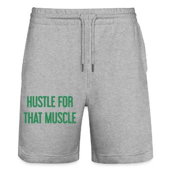 Se démener pour ce muscle - Short de jogging bio TRAINER Stanley/Stella unisexe - gris chiné - Devant - Nik (191cm) & Marisol (170cm)