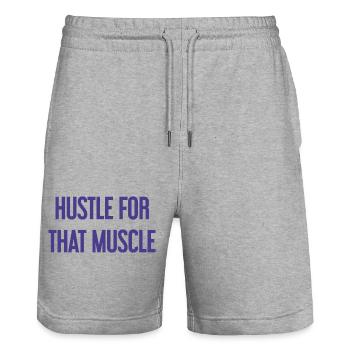 Se démener pour ce muscle - Short de jogging bio TRAINER Stanley/Stella unisexe - gris chiné - Devant - Nik (191cm) & Marisol (170cm)