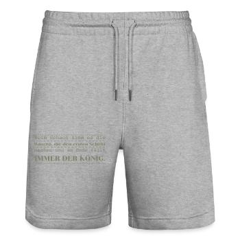 Bauer - Stanley/Stella Unisex Bio Joggingshorts Trainer  - Grau meliert - Vorne - Nik (191cm) & Marisol (170cm)