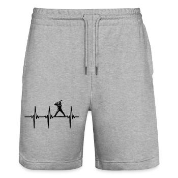Battement de cœur pour les joueurs de baseball - Short de jogging bio TRAINER Stanley/Stella unisexe - gris chiné - Devant - Nik (191cm) & Marisol (170cm)