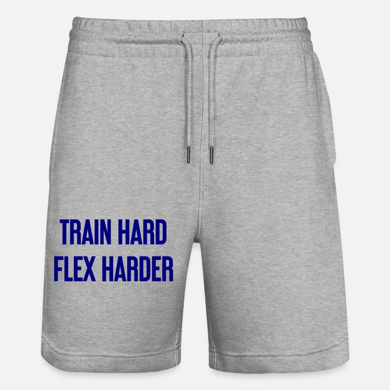Train Hard Flex Harder - Stanley/Stella Unisex Bio Joggingshorts Trainer - Grau meliert