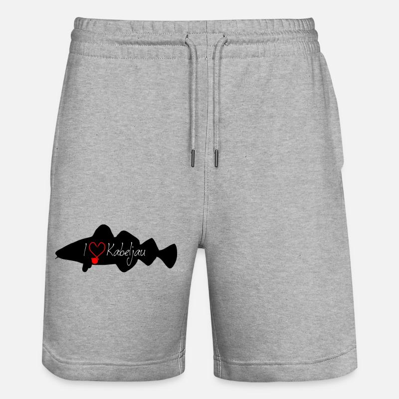 i Love cod noir - Short de jogging bio TRAINER Stanley/Stella unisexe - gris chiné