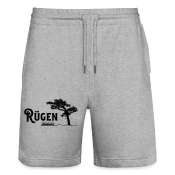 Rügen, pearl of the Baltic Sea - Stanley/Stella Trainer Unisex Organic Jogging Shorts - heather grey - Front - Nik (191cm) & Marisol (170cm)