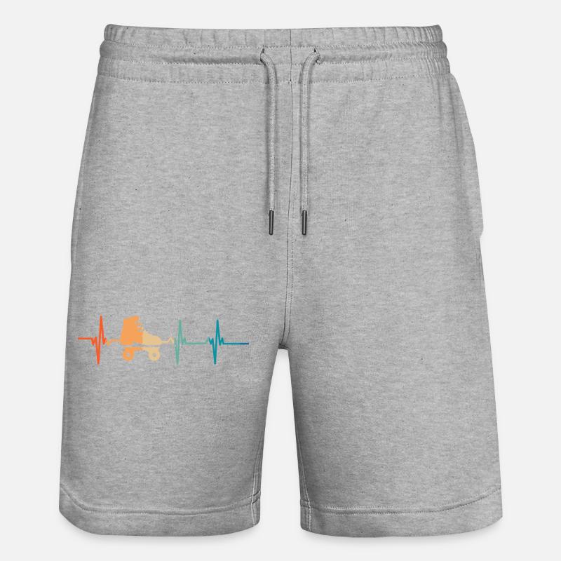 Battement de cœur roller - Short de jogging bio TRAINER Stanley/Stella unisexe - gris chiné