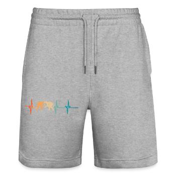 Herzschlag-Wrestling - Stanley/Stella Unisex Bio Joggingshorts Trainer  - Grau meliert - Vorne - Nik (191cm) & Marisol (170cm)