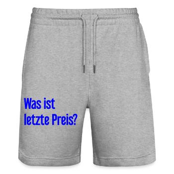 Was ist letzte Preis? - Stanley/Stella Unisex Bio Joggingshorts Trainer  - Grau meliert - Vorne - Nik (191cm) & Marisol (170cm)
