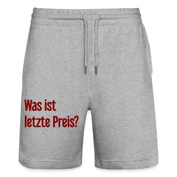 Quel est le dernier prix ? - Short de jogging bio TRAINER Stanley/Stella unisexe - gris chiné - Devant - Nik (191cm) & Marisol (170cm)