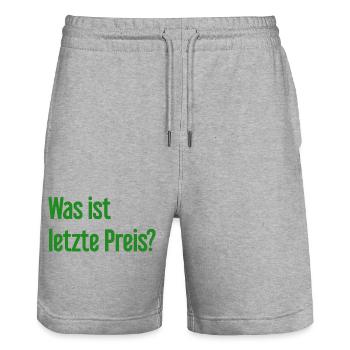 Was ist letzte Preis? - Stanley/Stella Unisex Bio Joggingshorts Trainer  - Grau meliert - Vorne - Nik (191cm) & Marisol (170cm)