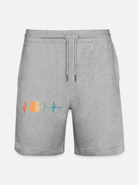 Heartbeat Polizei-Abzeichen - Stanley/Stella Unisex Bio Joggingshorts Trainer  - Grau meliert