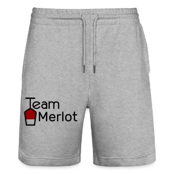 Team Merlot - Stanley/Stella Unisex Bio Joggingshorts Trainer  - Grau meliert - Vorne - Nik (191cm) & Marisol (170cm)