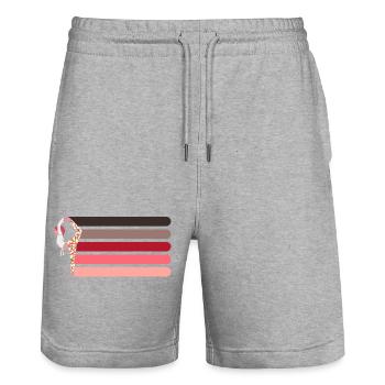 yoga pilates gym fitness - Short de jogging bio TRAINER Stanley/Stella unisexe - gris chiné - Devant - Nik (191cm) & Marisol (170cm)