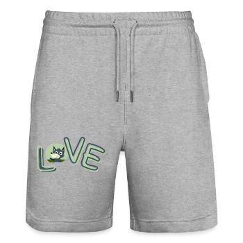 love - Stanley/Stella Unisex Bio Joggingshorts Trainer  - Grau meliert - Vorne - Nik (191cm) & Marisol (170cm)
