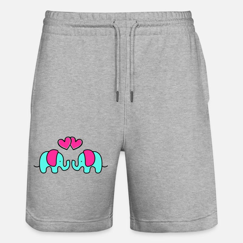 Bébés éléphants - Short de jogging bio TRAINER Stanley/Stella unisexe - gris chiné