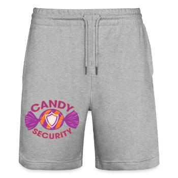 Candy Security Kids Parents Matching Birthday - Stanley/Stella Unisex Bio Joggingshorts Trainer  - Grau meliert - Vorne - Nik (191cm) & Marisol (170cm)