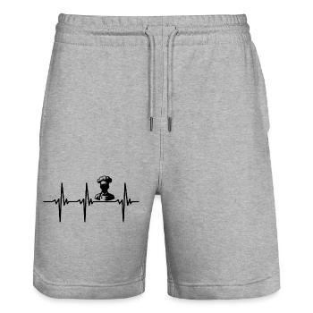 Herzschlag für Küchenmeister - Stanley/Stella Unisex Bio Joggingshorts Trainer  - Grau meliert - Vorne - Nik (191cm) & Marisol (170cm)