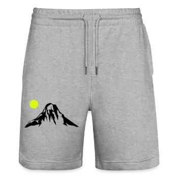 berge mountains - Stanley/Stella Unisex Bio Joggingshorts Trainer  - Grau meliert - Vorne - Nik (191cm) & Marisol (170cm)