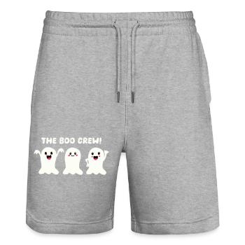 ghost boo crew - Stanley/Stella Unisex Bio Joggingshorts Trainer  - Grau meliert - Vorne - Nik (191cm) & Marisol (170cm)