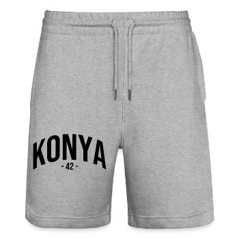 Konya 42 Türkei Turkiye Geschenk Urlaub TR Türk - Stanley/Stella Unisex Bio Joggingshorts Trainer  - Grau meliert - Vorne - Nik (191cm) & Marisol (170cm)