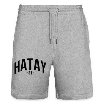 Hatay 31 Turquie Cadeau Vacances 31 Hatay Kurd - Short de jogging bio TRAINER Stanley/Stella unisexe - gris chiné - Devant - Nik (191cm) & Marisol (170cm)
